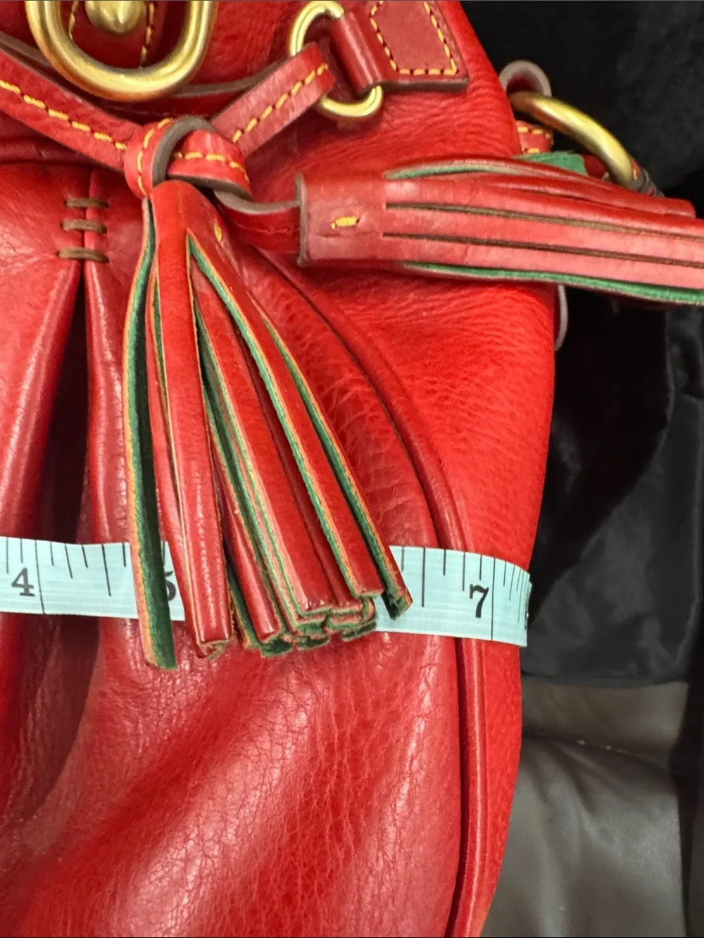 Dooney & Bourke Red Large Florentine Leather Satchel with Gold Hardware